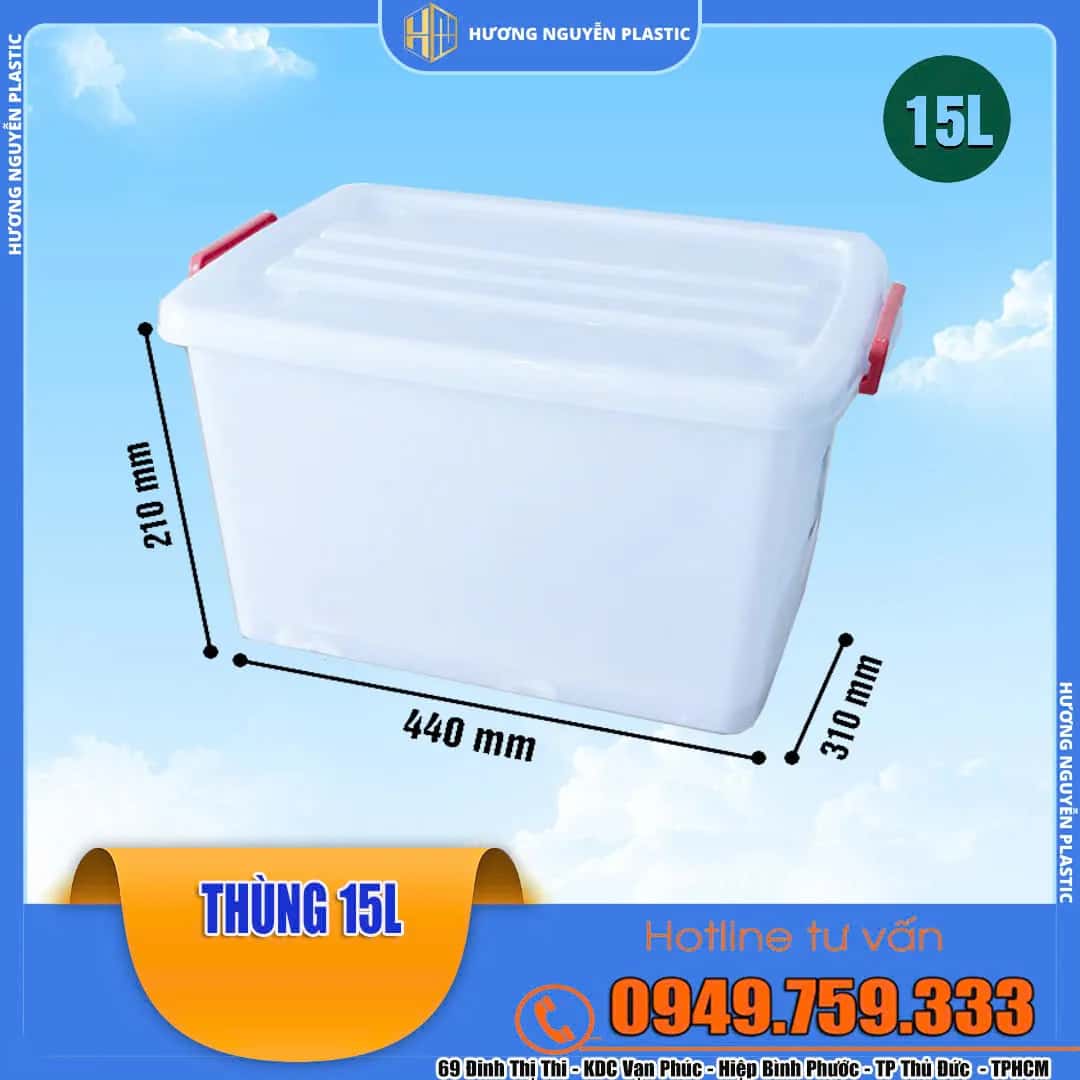 Thùng Nhựa Trong Có Nắp